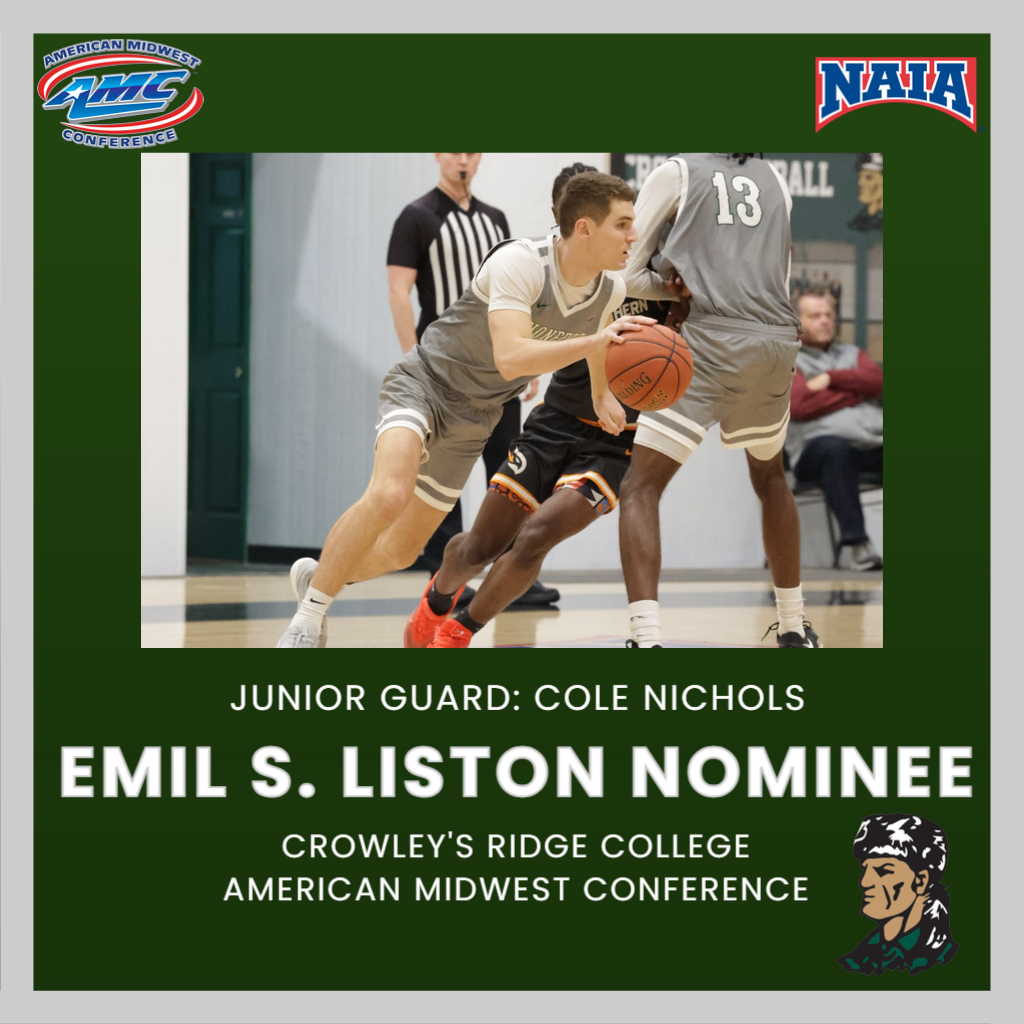 Men Basketball's Cole Nichols Chosen as AMC's Emil S. Liston Scholarship Nominee
